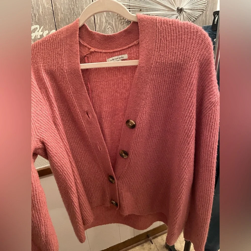 pink american eagle knit sweater - Picture 1 of 4